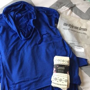 Asymmetrical hem hoodie L